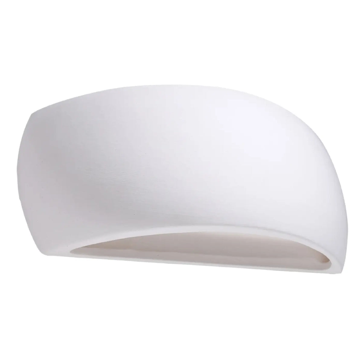 Applique murale coque demi-ovale en céramique blanche, 32 cm, G9