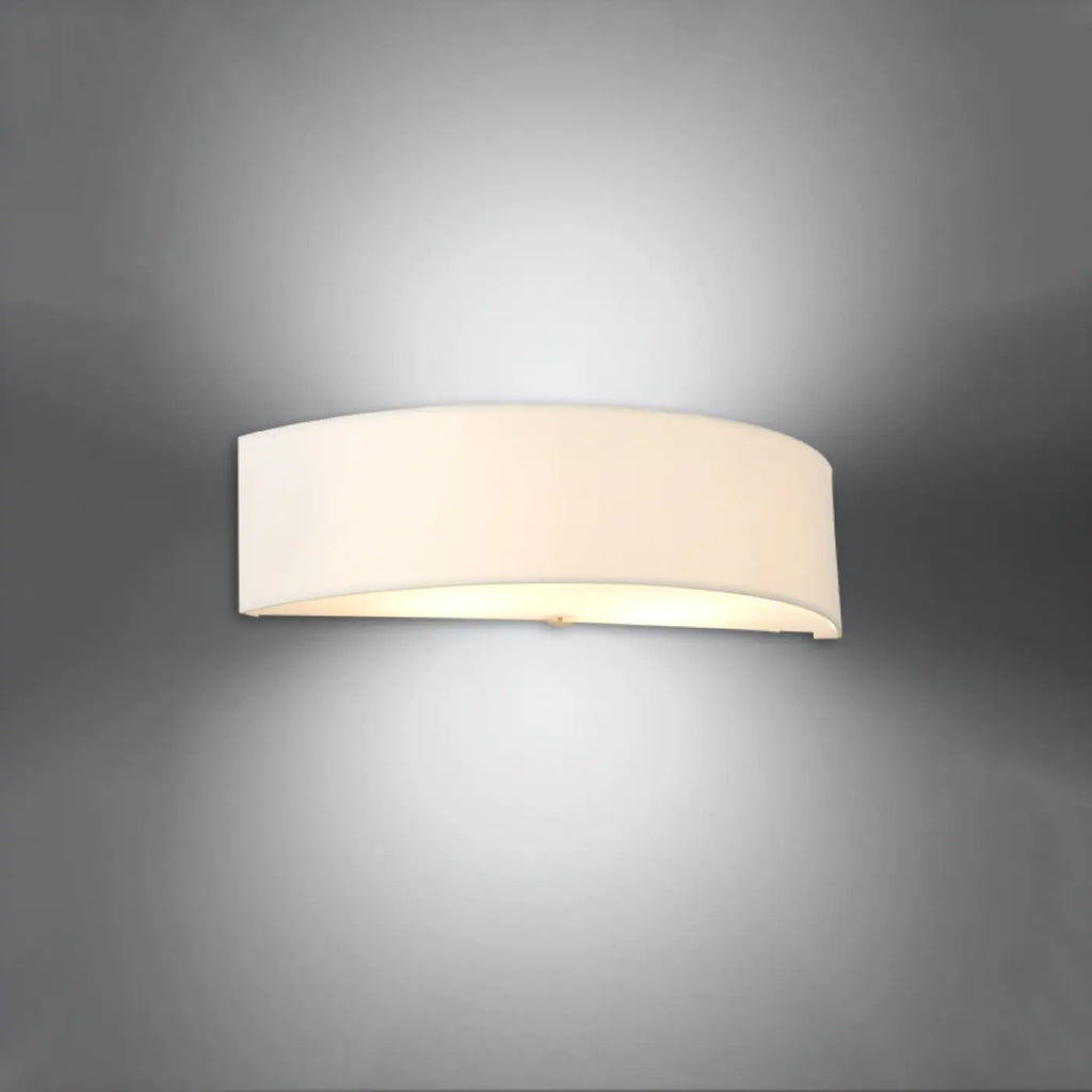 Applique murale blanche horizontale aux lignes courbées, 45 cm