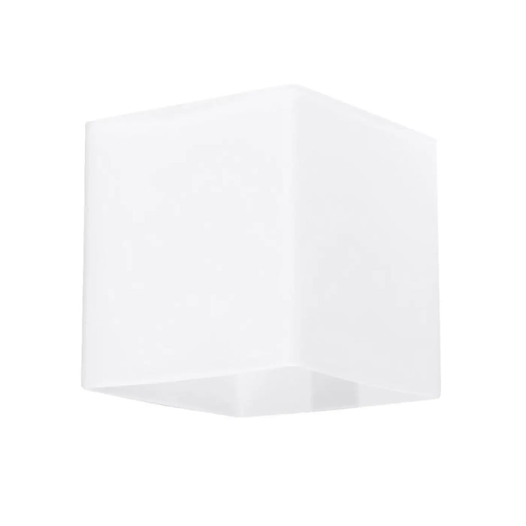 Applique murale cube en verre blanc, 10 cm, lumière douce, G9
