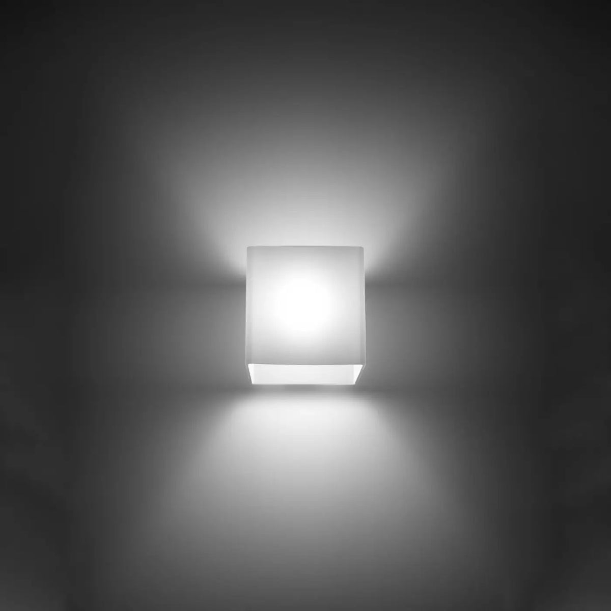 Applique murale cube en verre blanc, 10 cm, lumière douce, G9