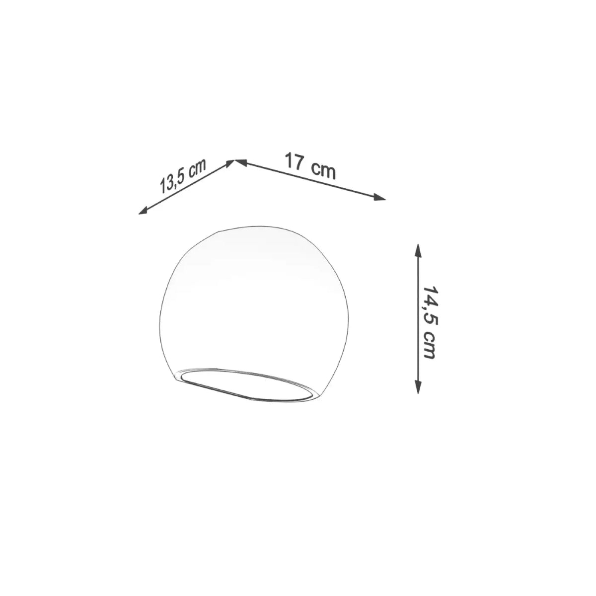 Applique murale arrondie en céramique blanc brillant, culot E27