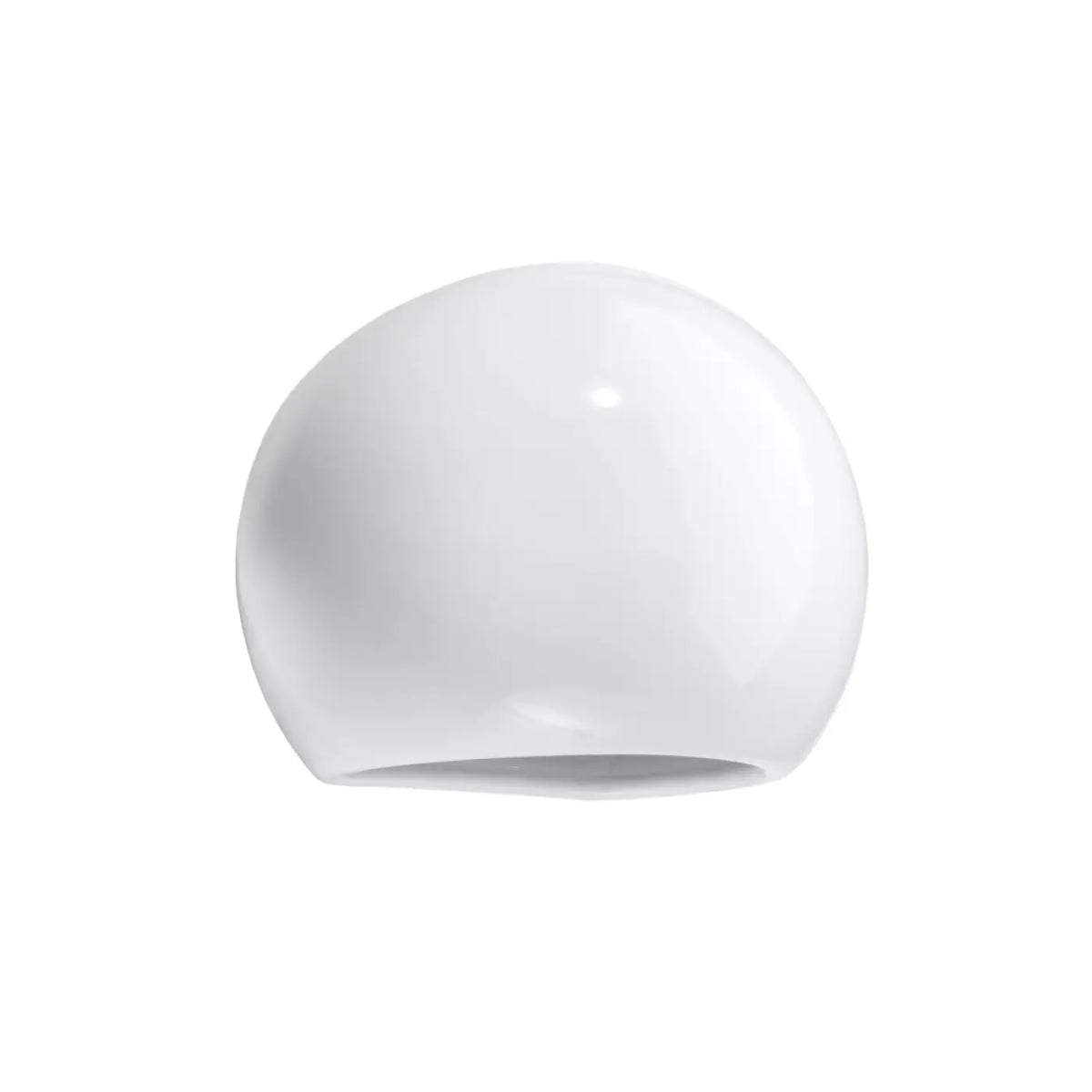 Applique murale arrondie en céramique blanc brillant, culot E27