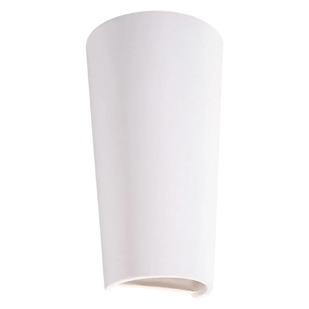 Applique murale cornet en céramique blanche évasée, 29 cm, E27
