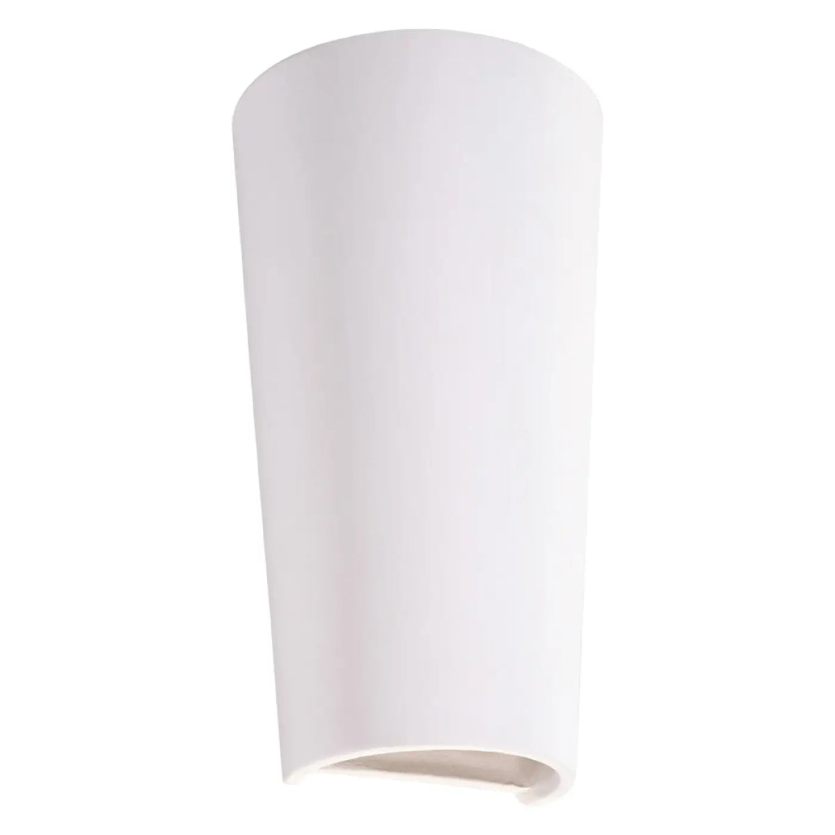 Applique murale cornet en céramique blanche évasée, 29 cm, E27