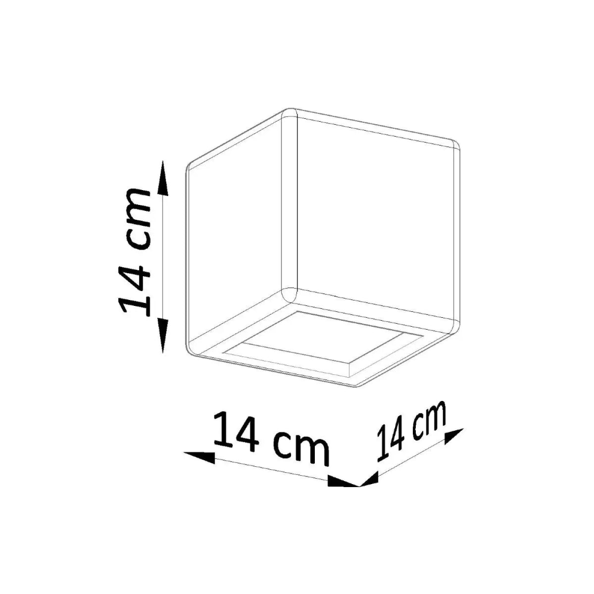 Applique murale cube en céramique blanche à peindre, 14 cm, E27