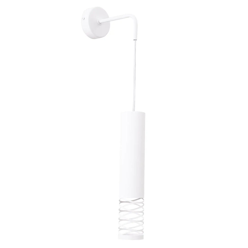 Applique murale blanche à tube ajouré suspendu, ampoule GU10