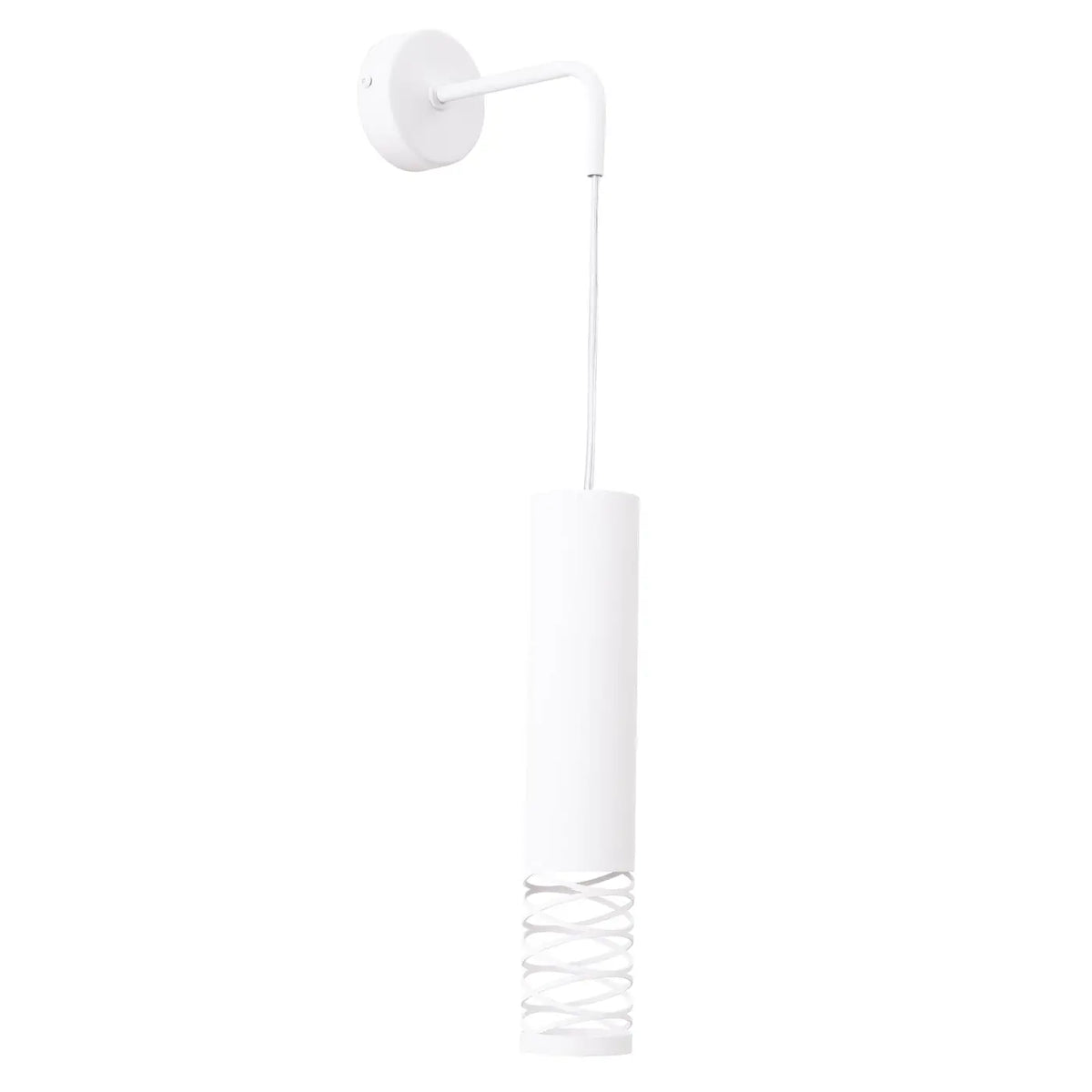Applique murale blanche à tube ajouré suspendu, ampoule GU10