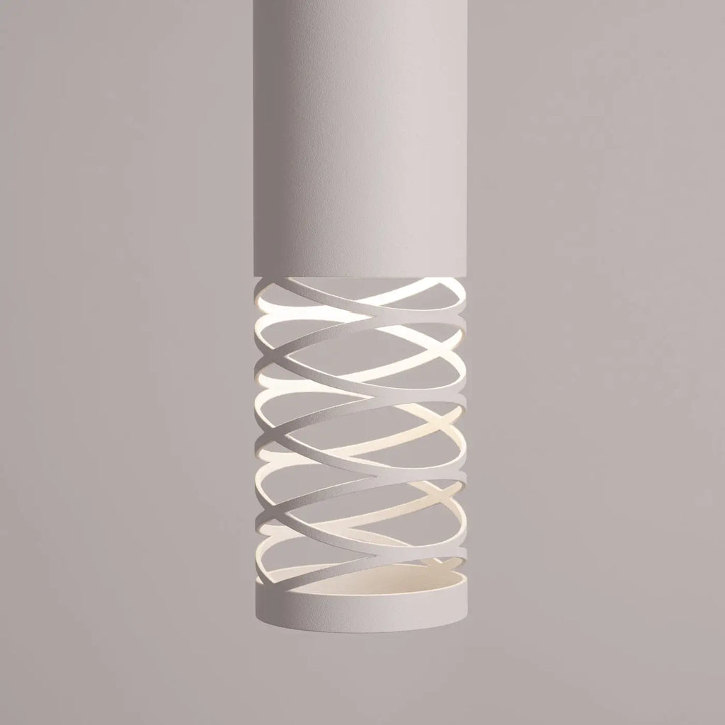 Applique murale blanche à tube ajouré suspendu, ampoule GU10