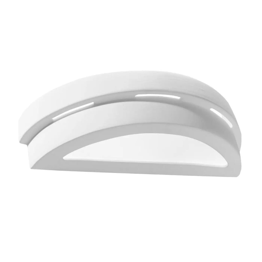 Applique murale demi-disque en céramique blanche à fentes, 40 cm