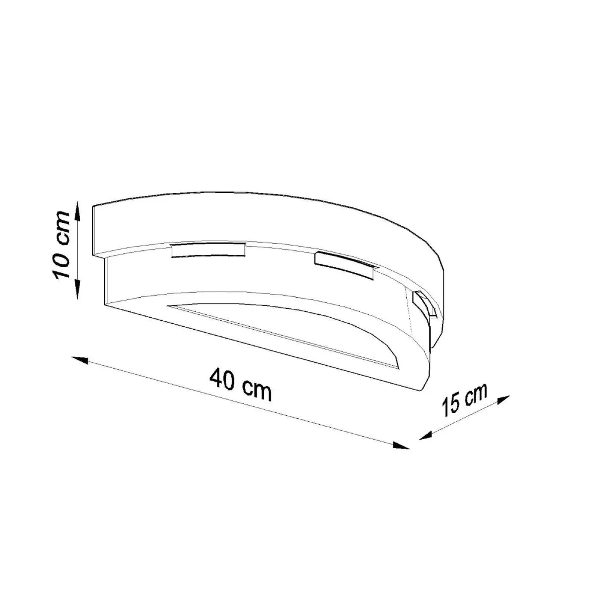 Applique murale demi-disque en céramique blanche à fentes, 40 cm