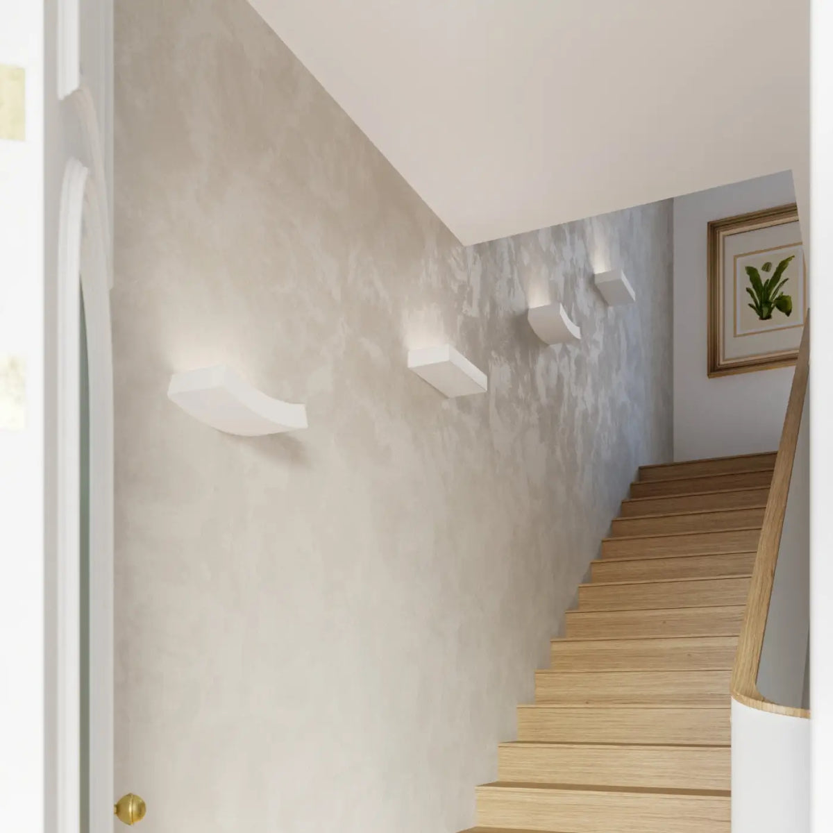 Applique murale vague en céramique blanche, 36 cm, 2 ampoules G9