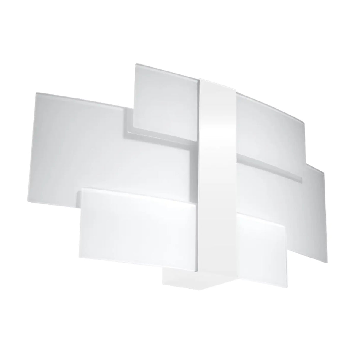 Applique murale blanche à panneaux, métal et verre, 2 ampoules G9