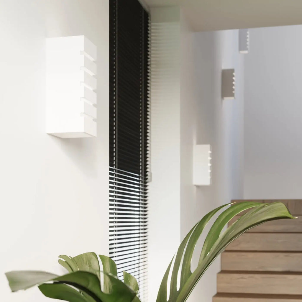 Applique murale en céramique blanche à cinq fentes, 26 cm, E27
