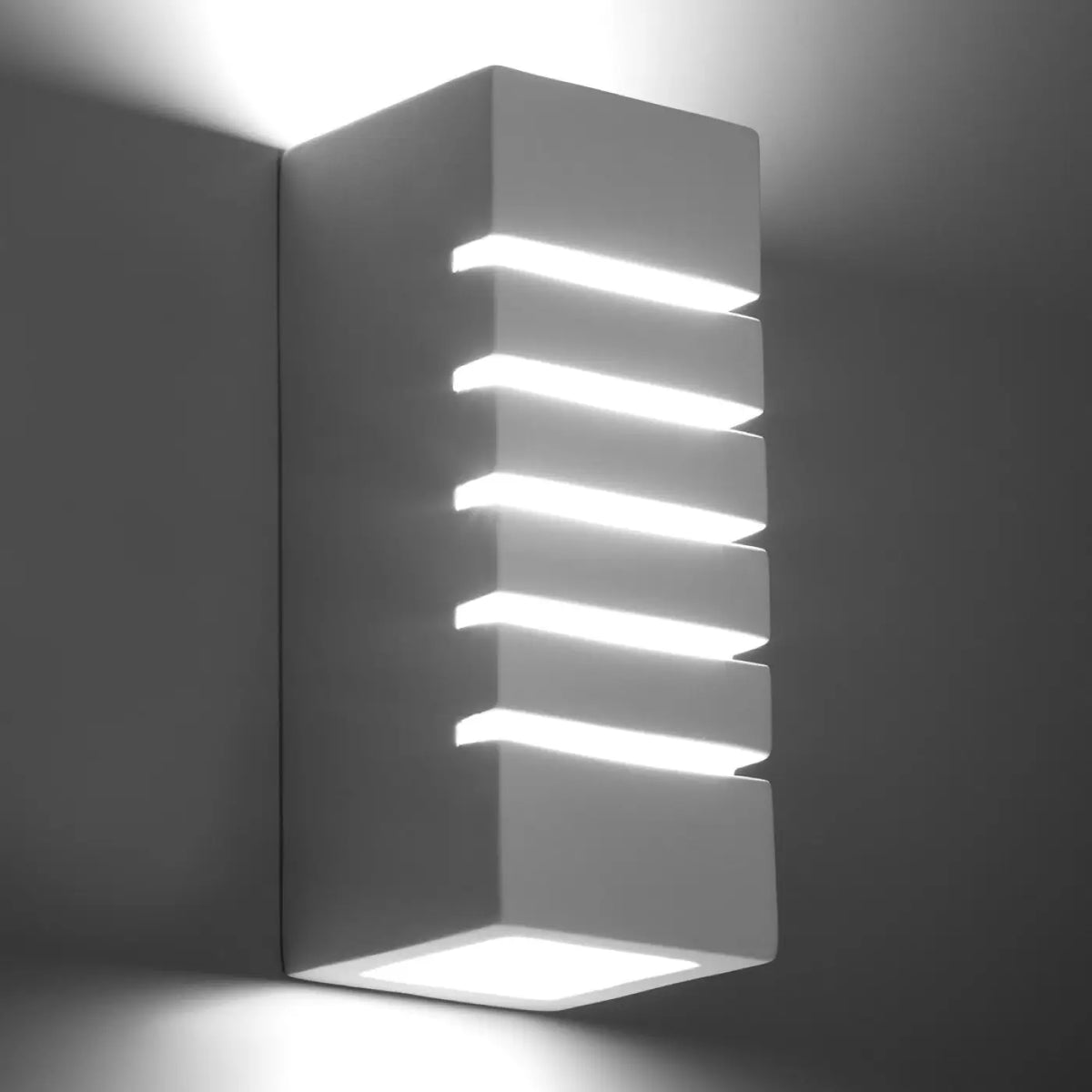 Applique murale en céramique blanche à cinq fentes, 26 cm, E27