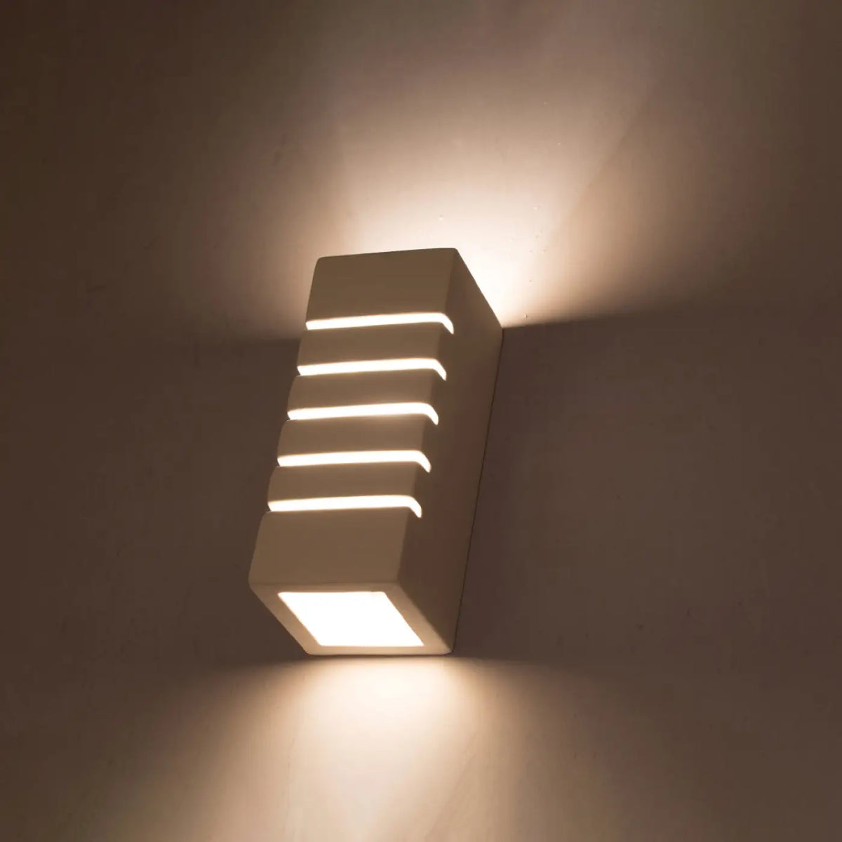 Applique murale en céramique blanche à cinq fentes, 26 cm, E27