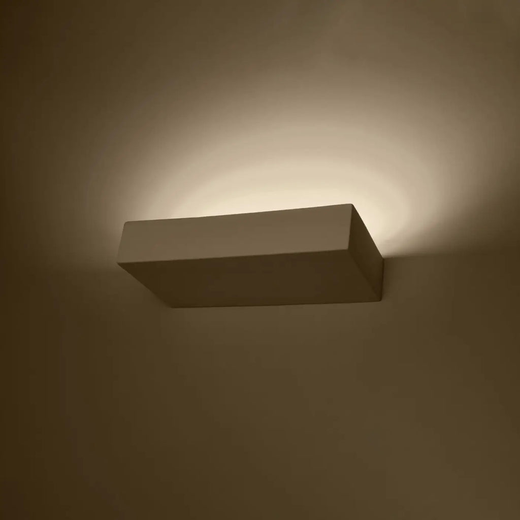 Applique murale plate en céramique blanche, lumière vers le haut