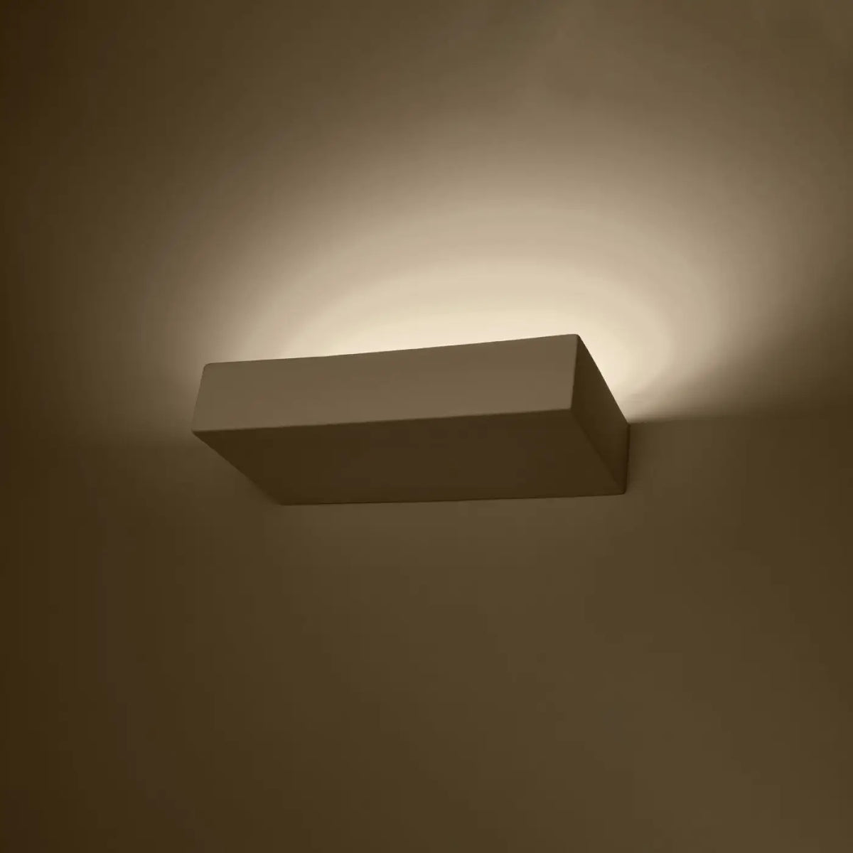 Applique murale plate en céramique blanche, lumière vers le haut