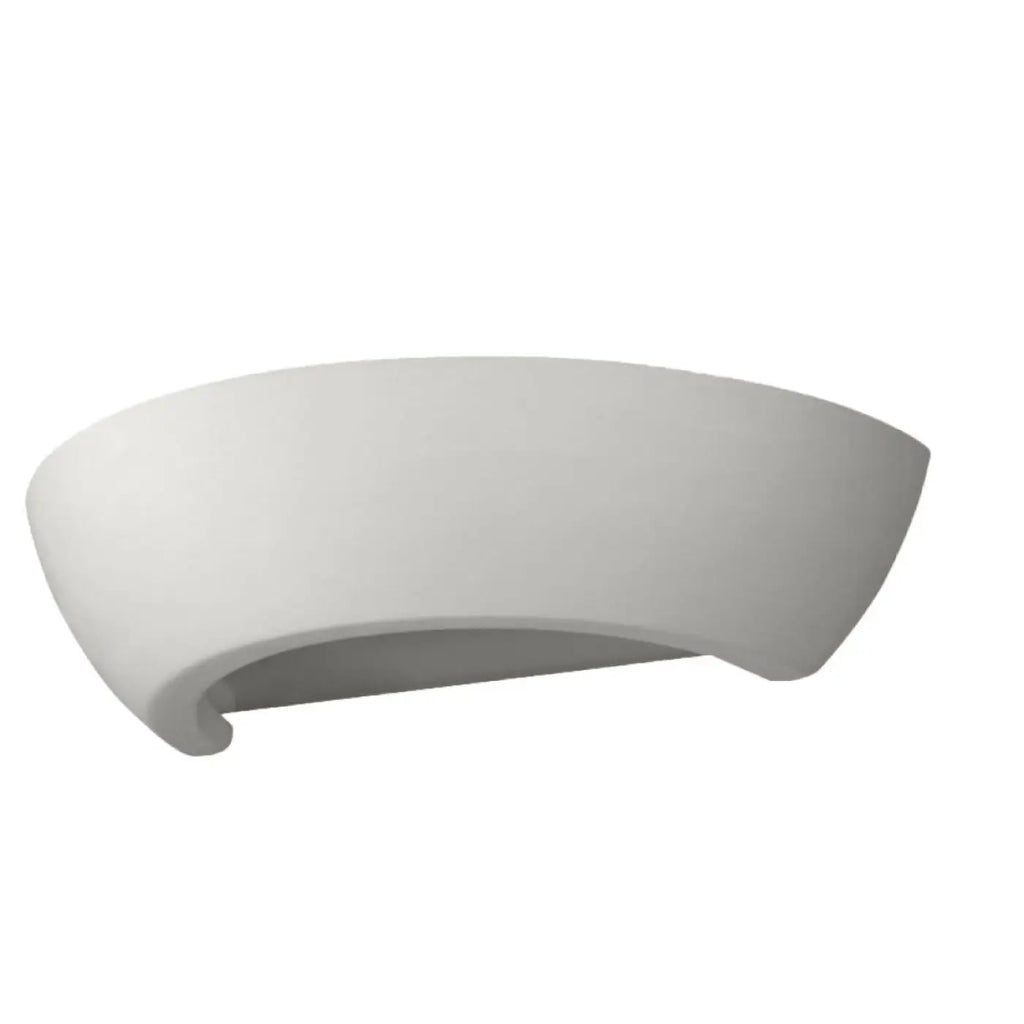 Applique murale demi-lune en céramique blanche à peindre, 34 cm