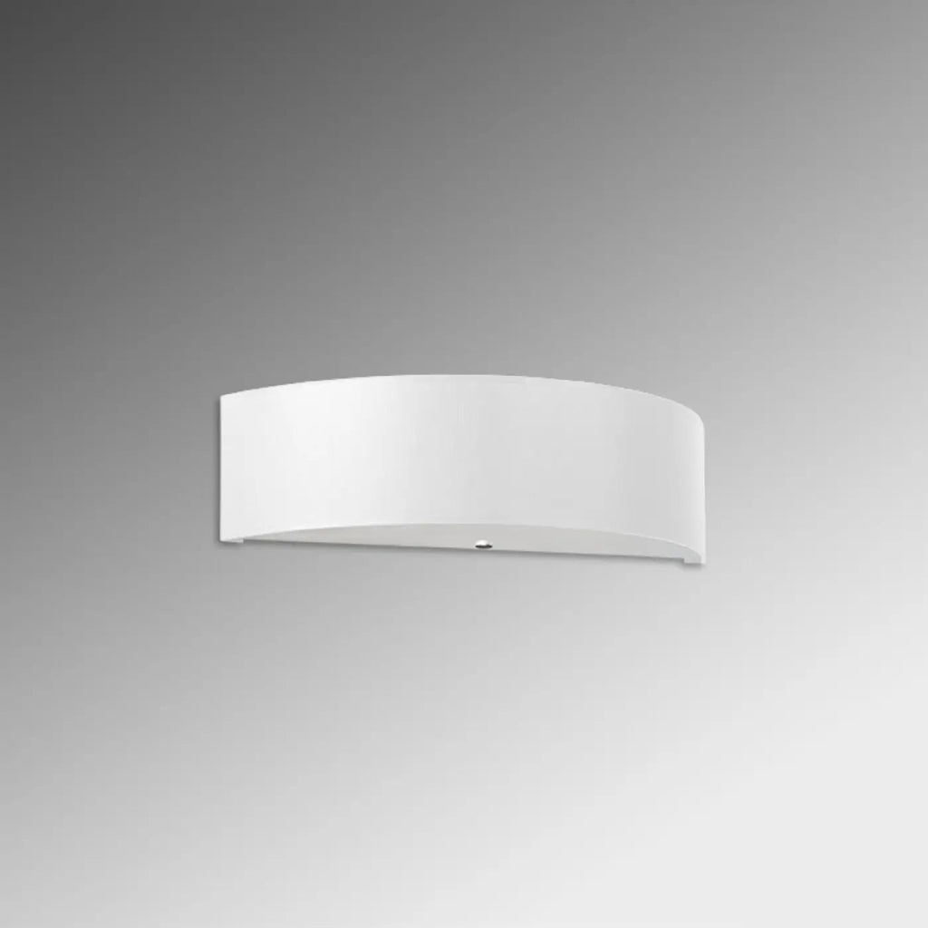 Applique murale blanche horizontale aux lignes courbées, 45 cm