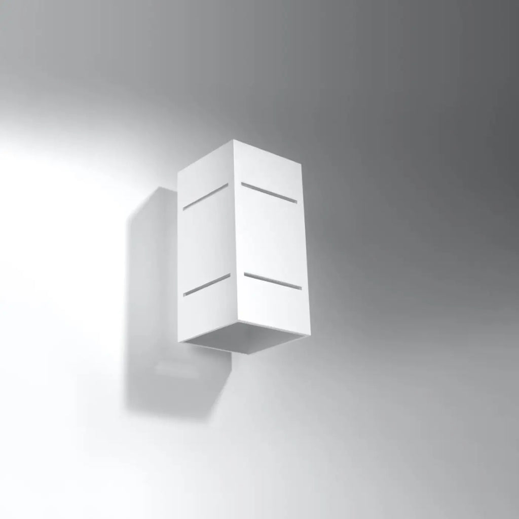 Applique murale bloc en aluminium à fentes obliques, G9, blanc