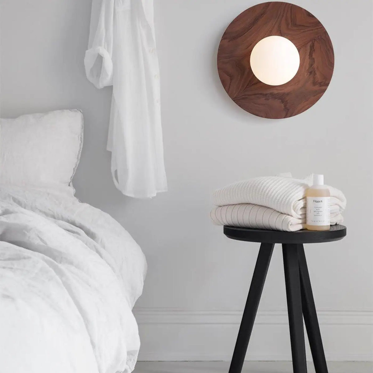 Applique murale aspect bois, marron ou beige, deux tailles, marron