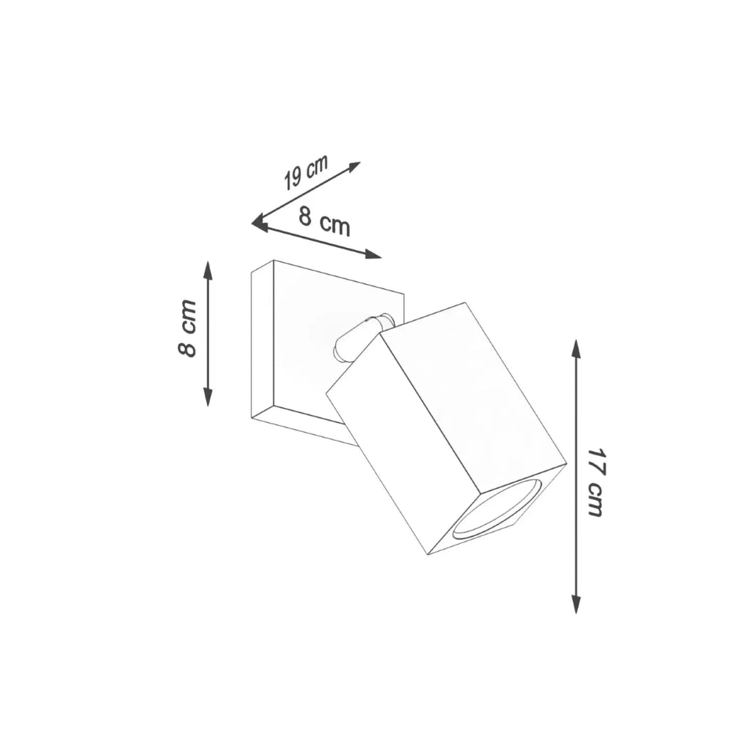 Applique murale en chêne, spot orientable à tête cubique, GU10