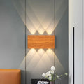 Applique murale effet bois LED avec télécommande, 4 coloris, beige