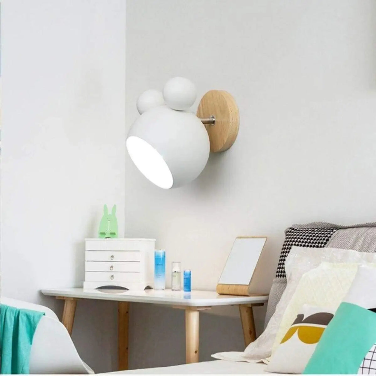 Applique murale en bois pour chambre d'enfant, trois coloris, blanc