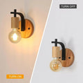 Applique murale bois et métal noir, ampoule vintage apparente