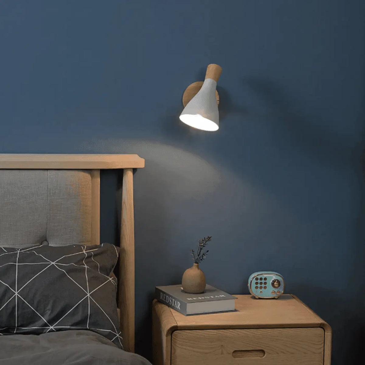 Applique murale en bois flotté, blanc ou gris