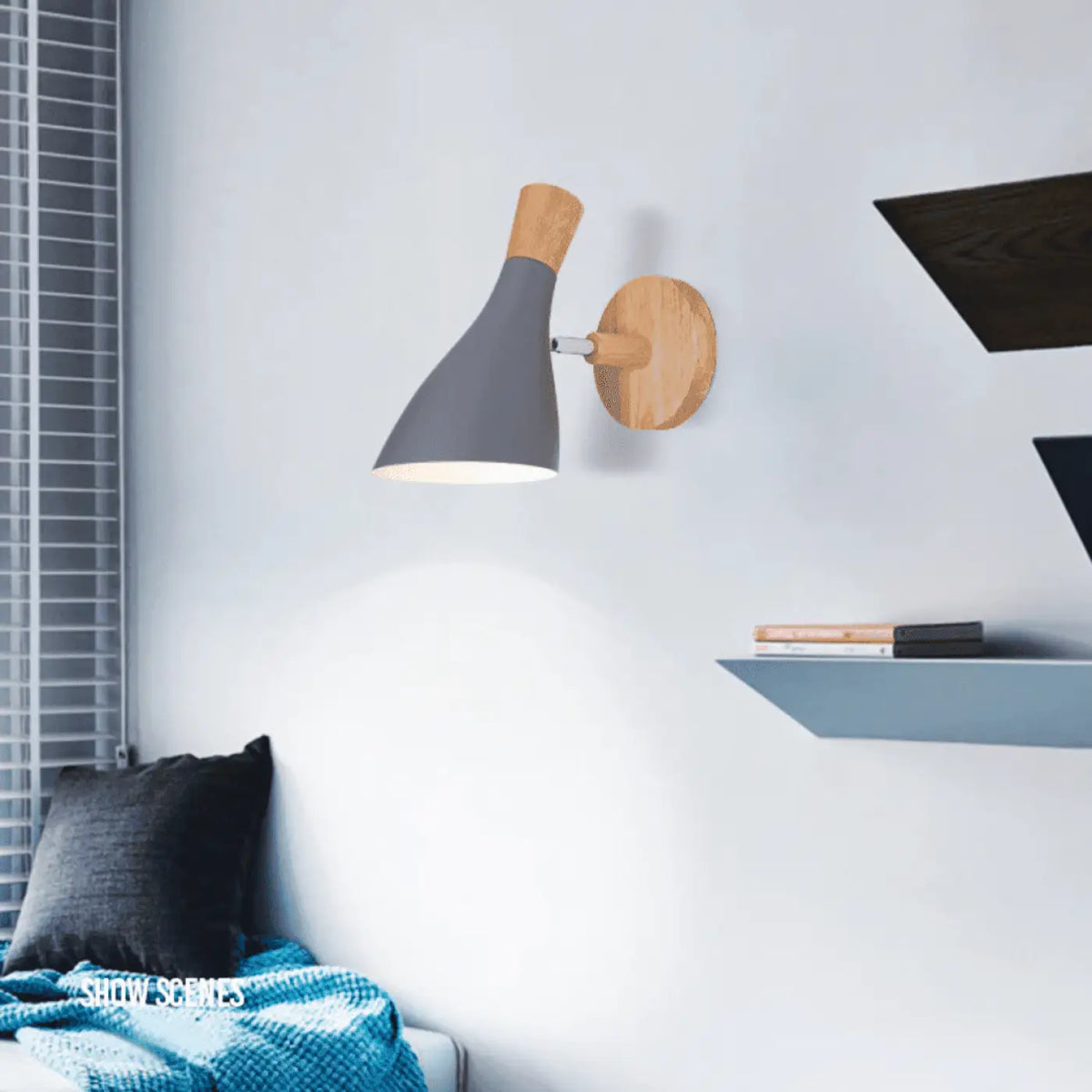 Applique murale en bois flotté, blanc ou gris, gris