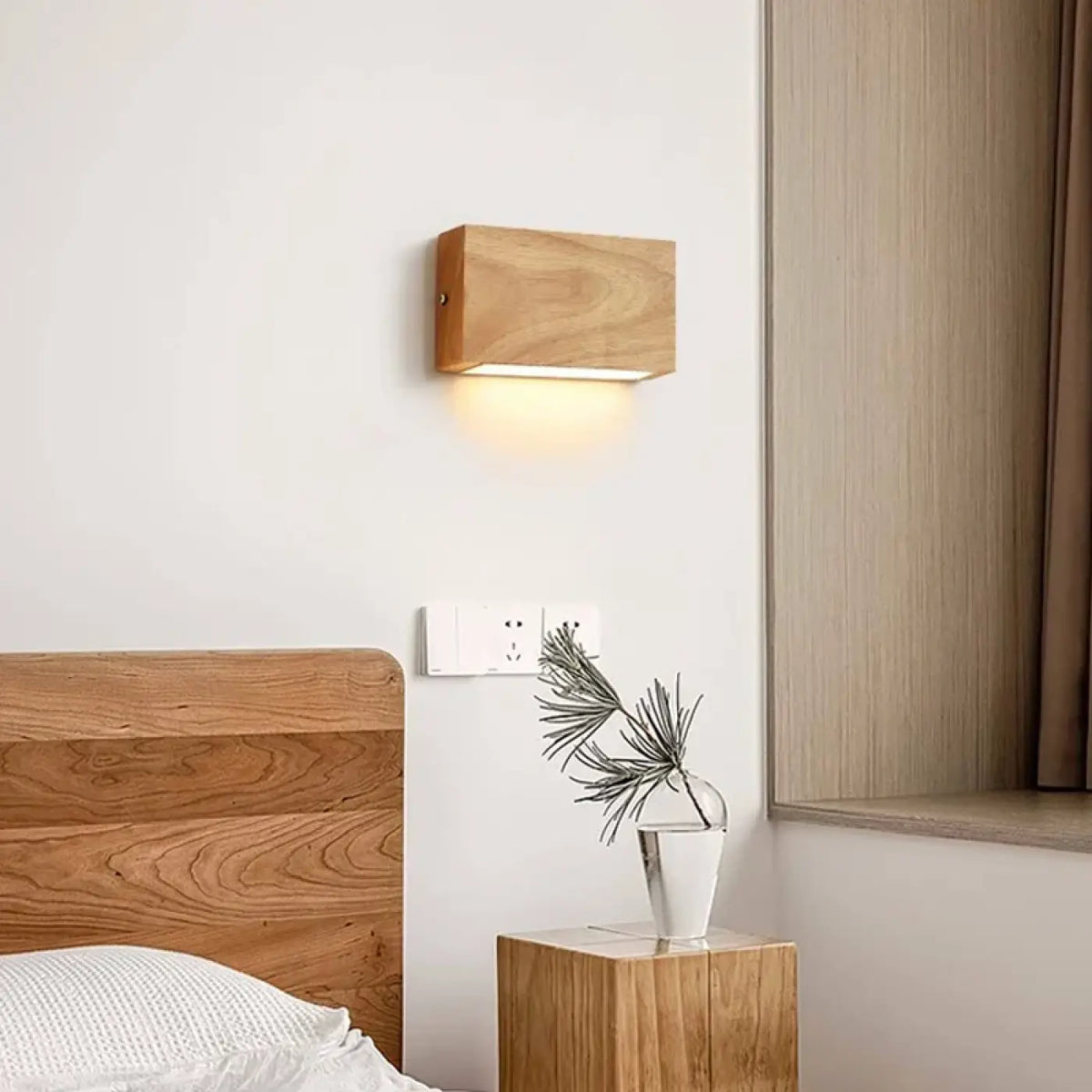 Applique murale rectangulaire en bois