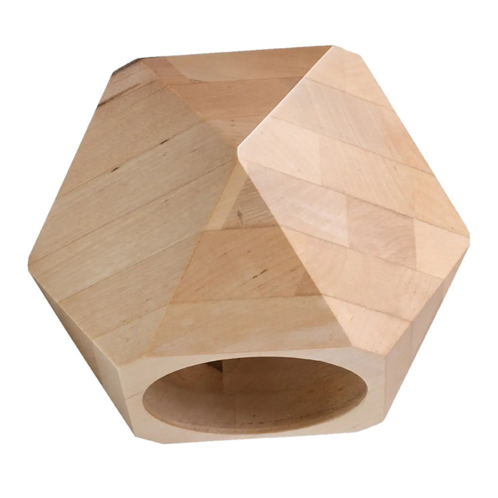 Applique murale en bois naturel taillé en facettes, ampoule G9