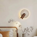 Applique murale LED en bois et travertin, deux modèles, marron