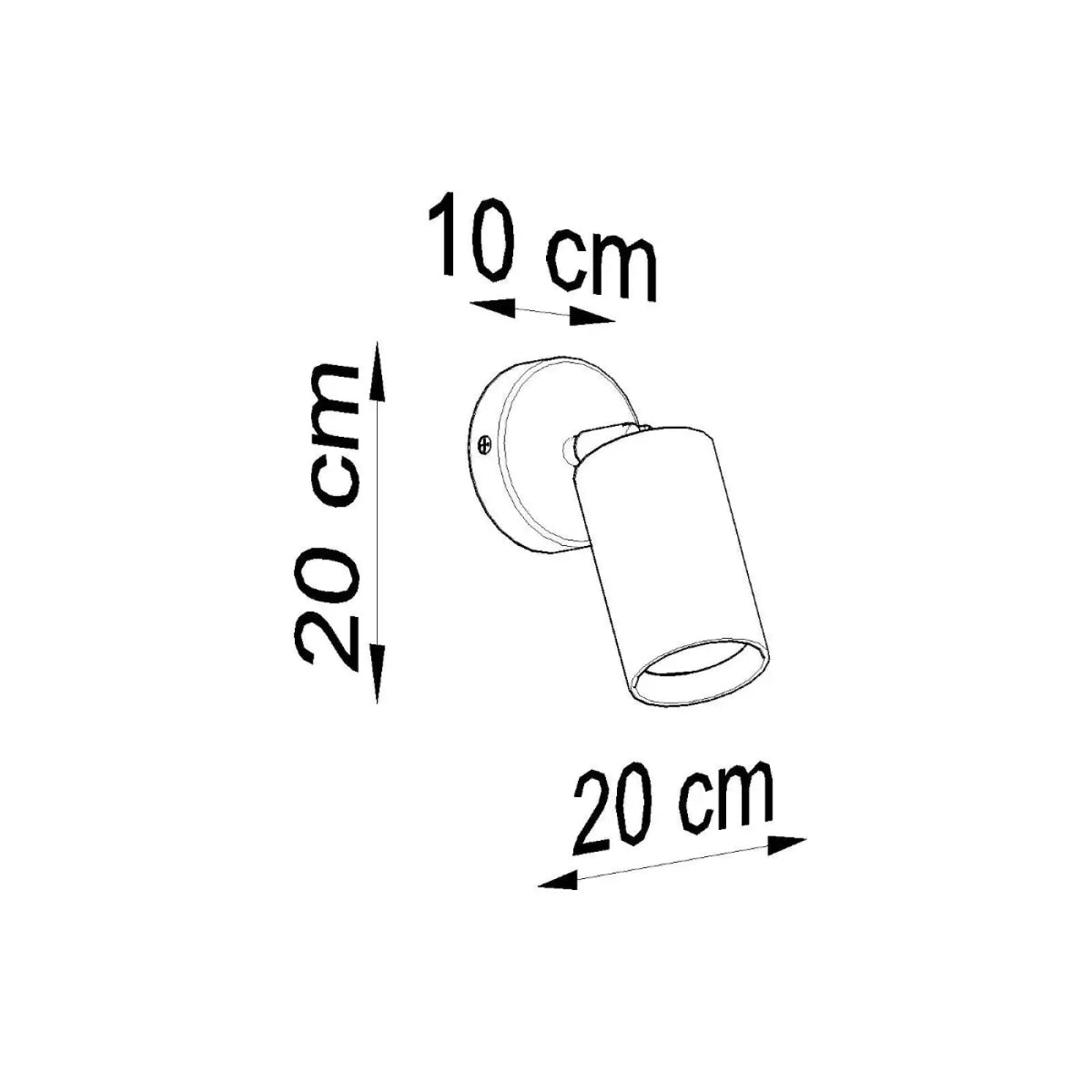 Applique murale spot en bois naturel orientable, embase ronde, GU10
