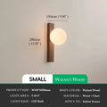 Applique murale LED en noyer et globe de verre, tailles S et M