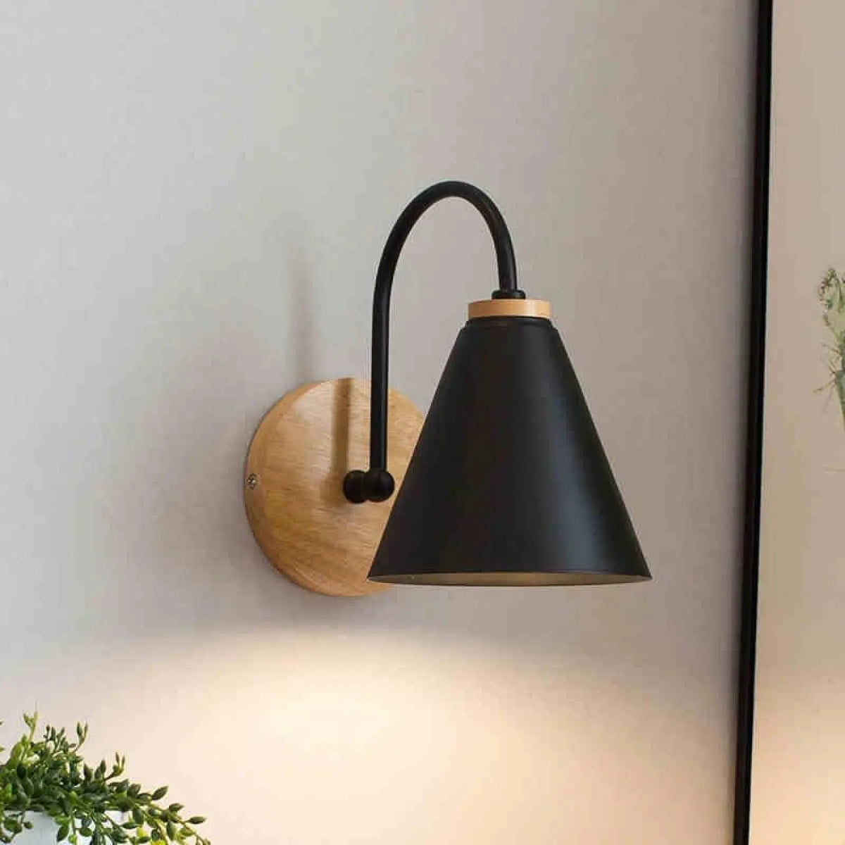 Applique murale en bois style nordique, noir, blanc ou gris, noir