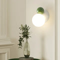Applique murale boule blanche et petite boule rouge ou verte, vert