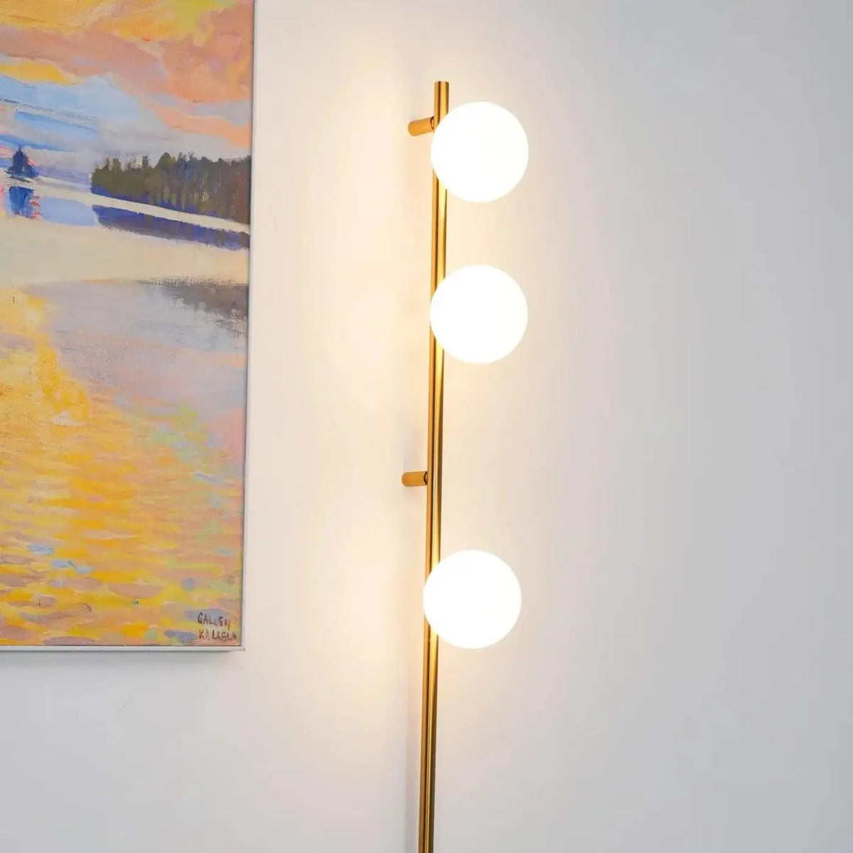 Applique murale sphère en verre suspendue, trois coloris, doré