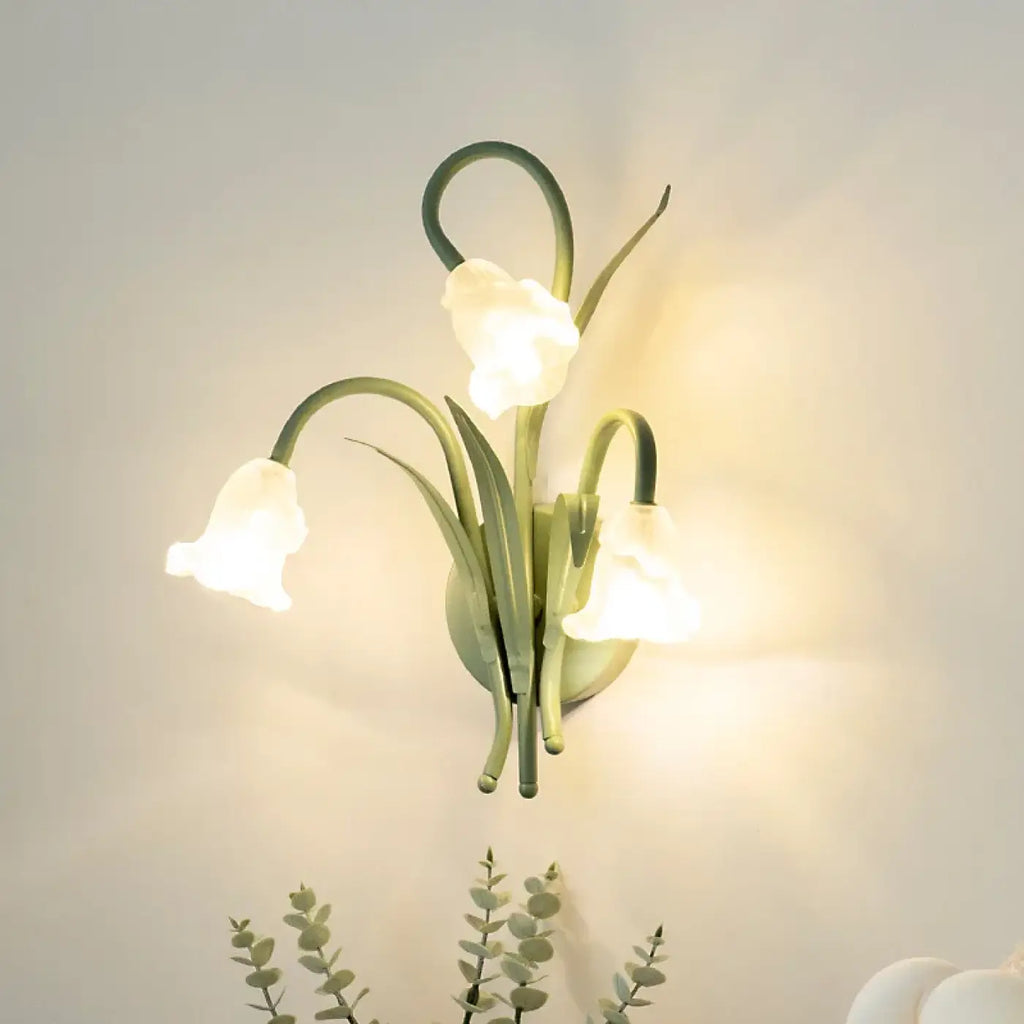 Applique murale bouquet de fleurs sur support vert