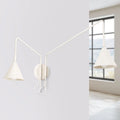 Applique murale à long bras et abat-jour conique, simple ou double, beige