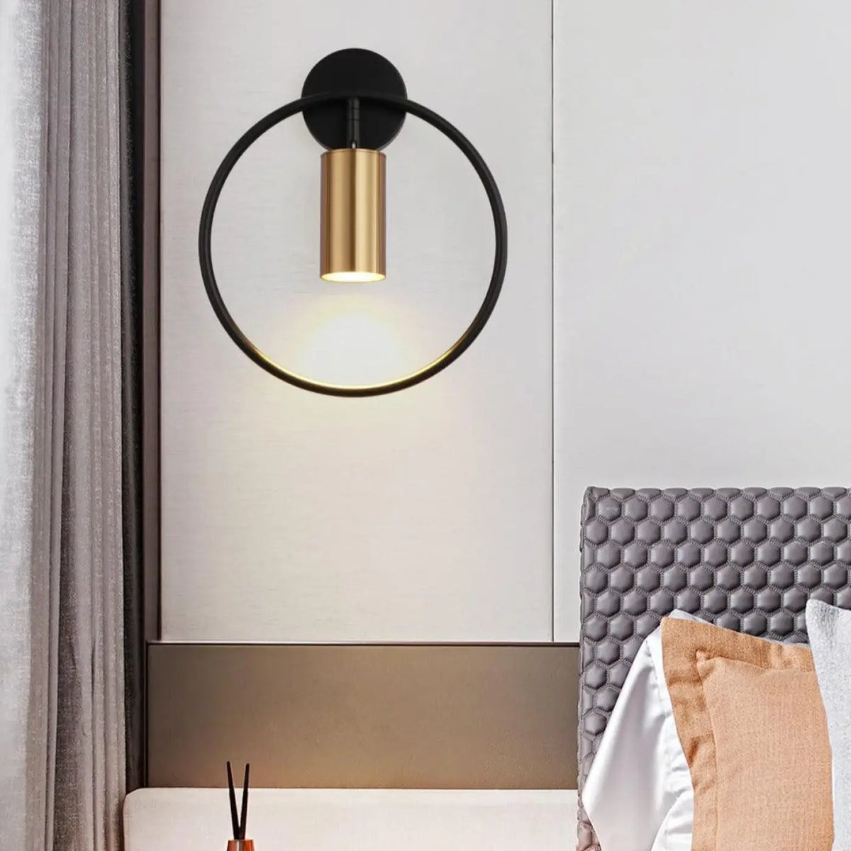 Applique murale bronze doré, trois finitions au choix, noir et doré