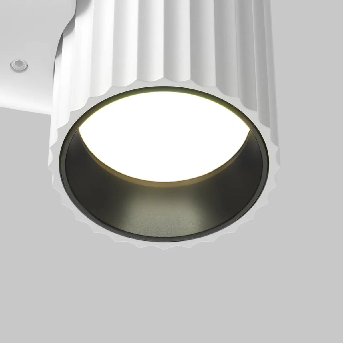Applique murale cylindre cannelé en aluminium, culot GU10