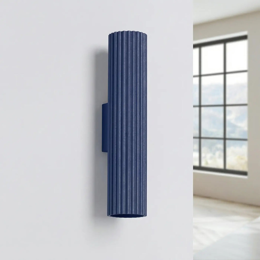 Applique murale en aluminium cannelé, tube ou spot, GU10, outremer