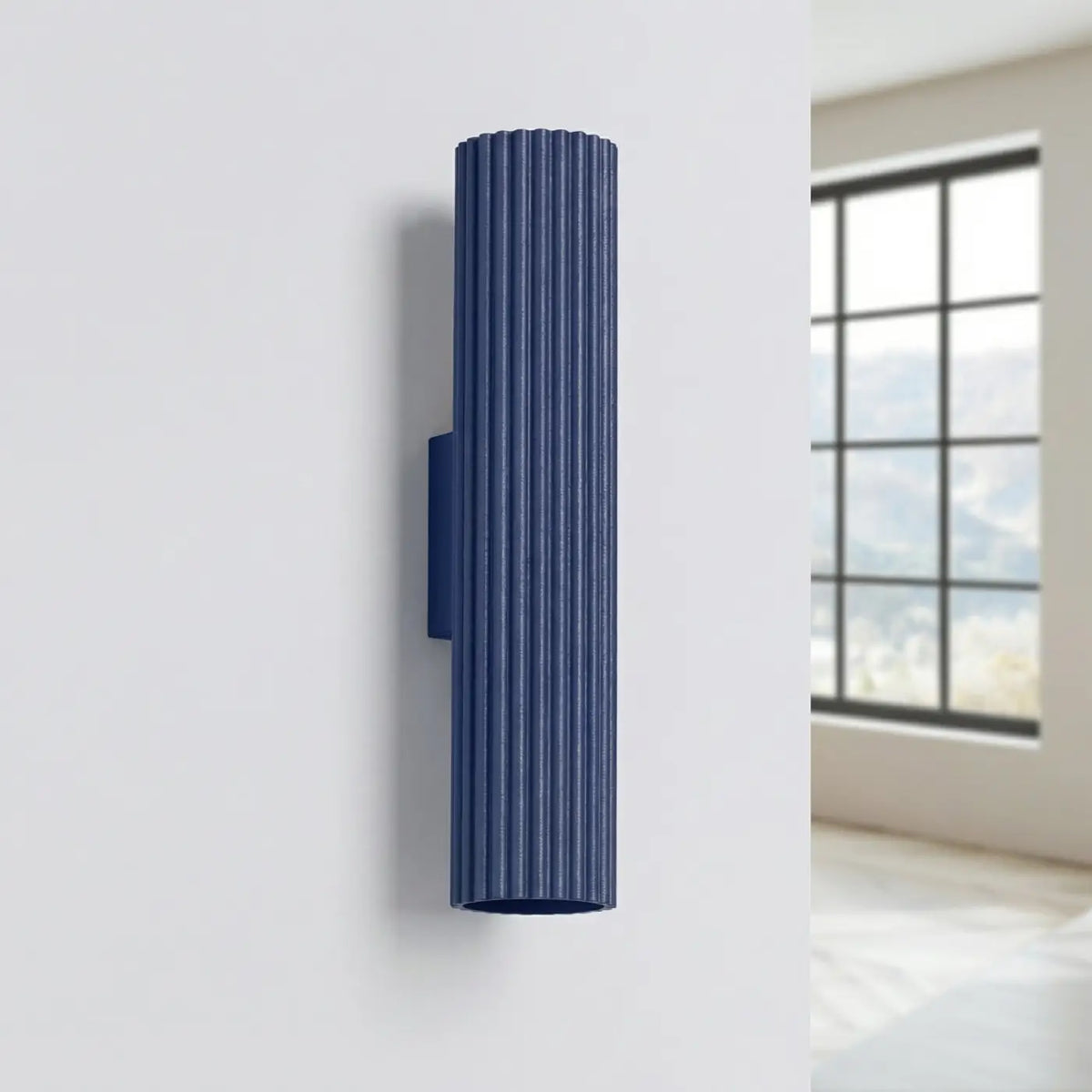 Applique murale en aluminium cannelé, tube ou spot, GU10, outremer