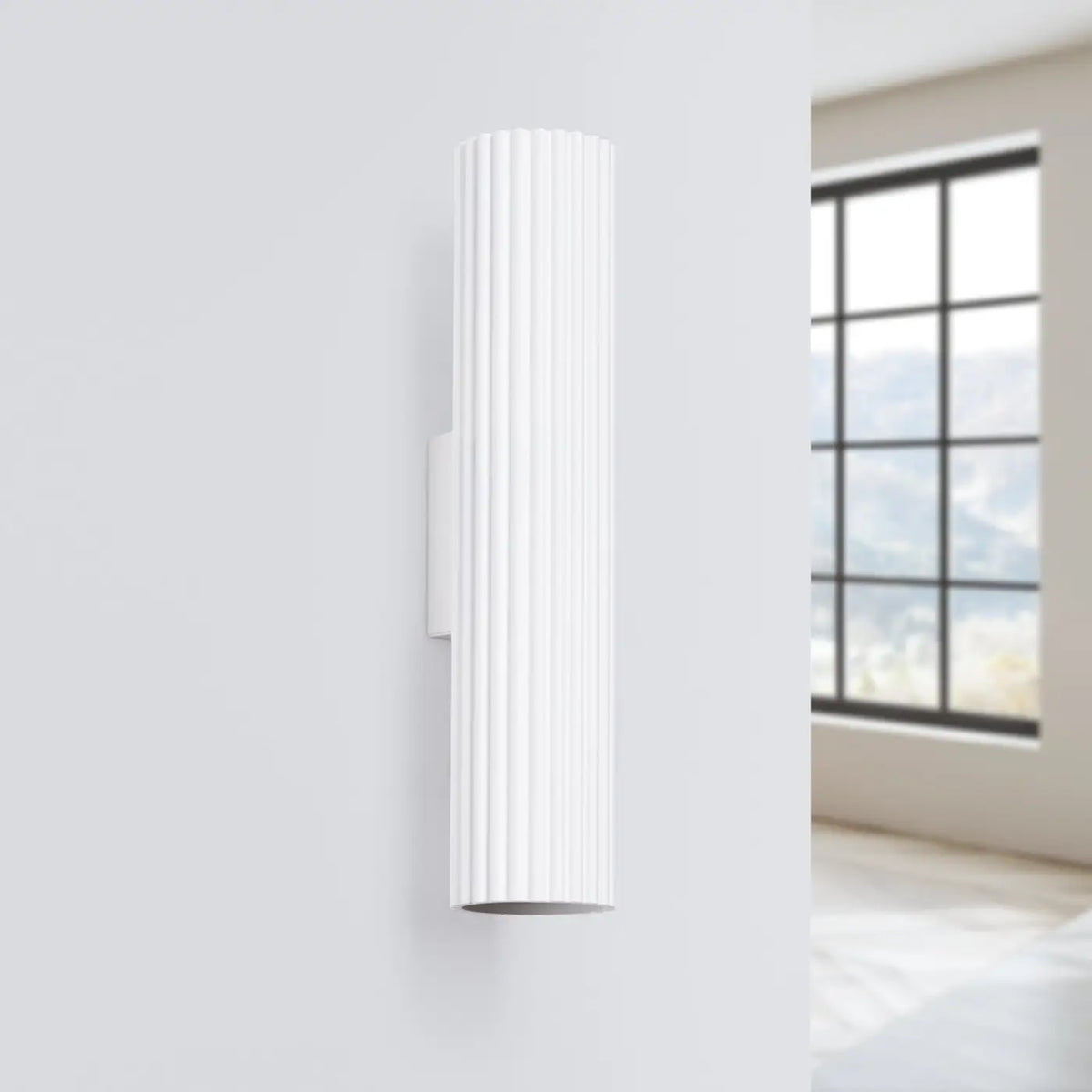 Applique murale en aluminium cannelé, tube ou spot, GU10, blanc