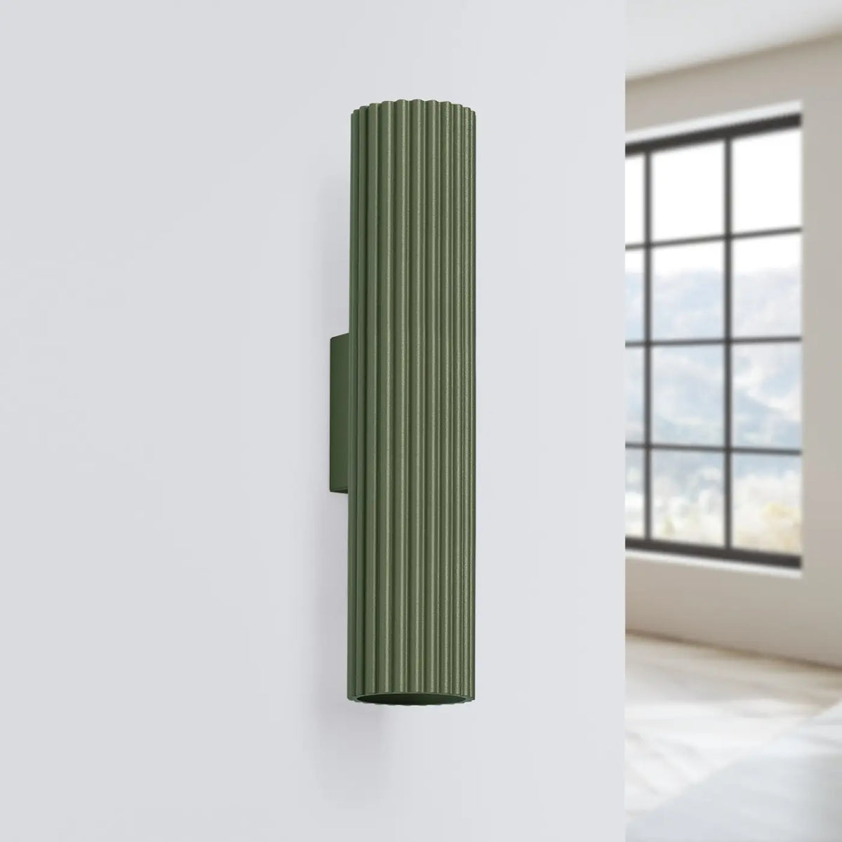 Applique murale en aluminium cannelé, tube ou spot, GU10, vert olive