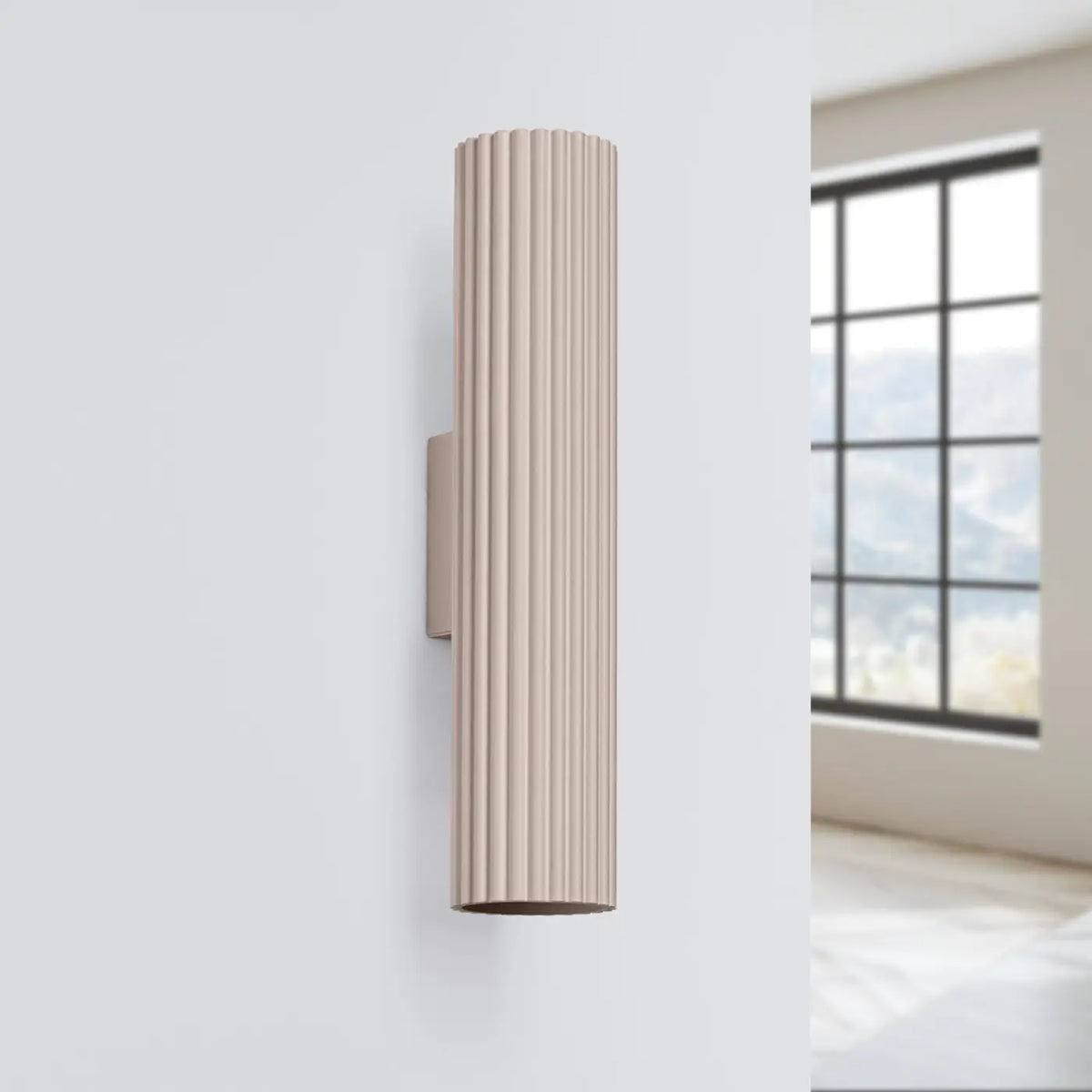 Applique murale en aluminium cannelé, tube ou spot, GU10, taupe