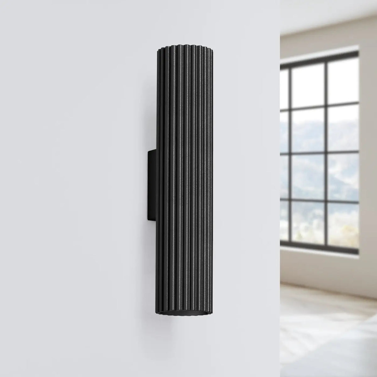 Applique murale en aluminium cannelé, tube ou spot, GU10, noir