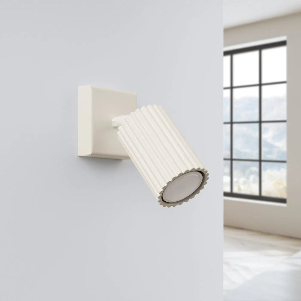 Applique murale en aluminium cannelé, tube ou spot, GU10, beige